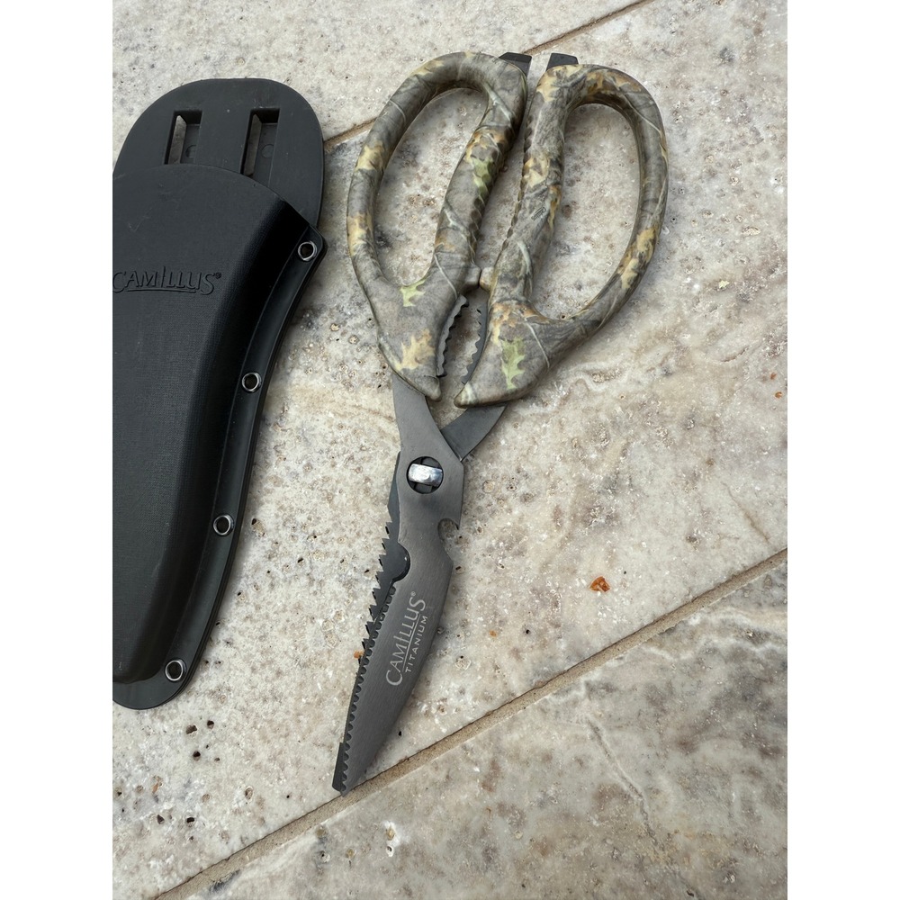 Camillus Titanium Game Shears Hunting Scissors with Sheath Camo‎ Handles